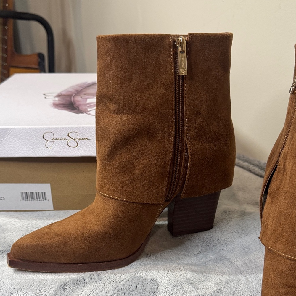Jessica Simpson Lerra Tobacco Brown Boots - Size 6.5 - Picture 8 of 11